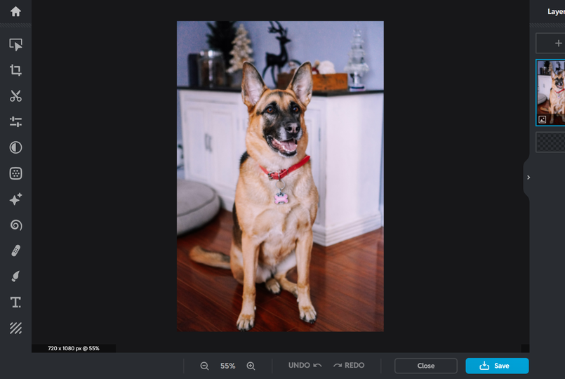 تعديل صورة في Pixlr.