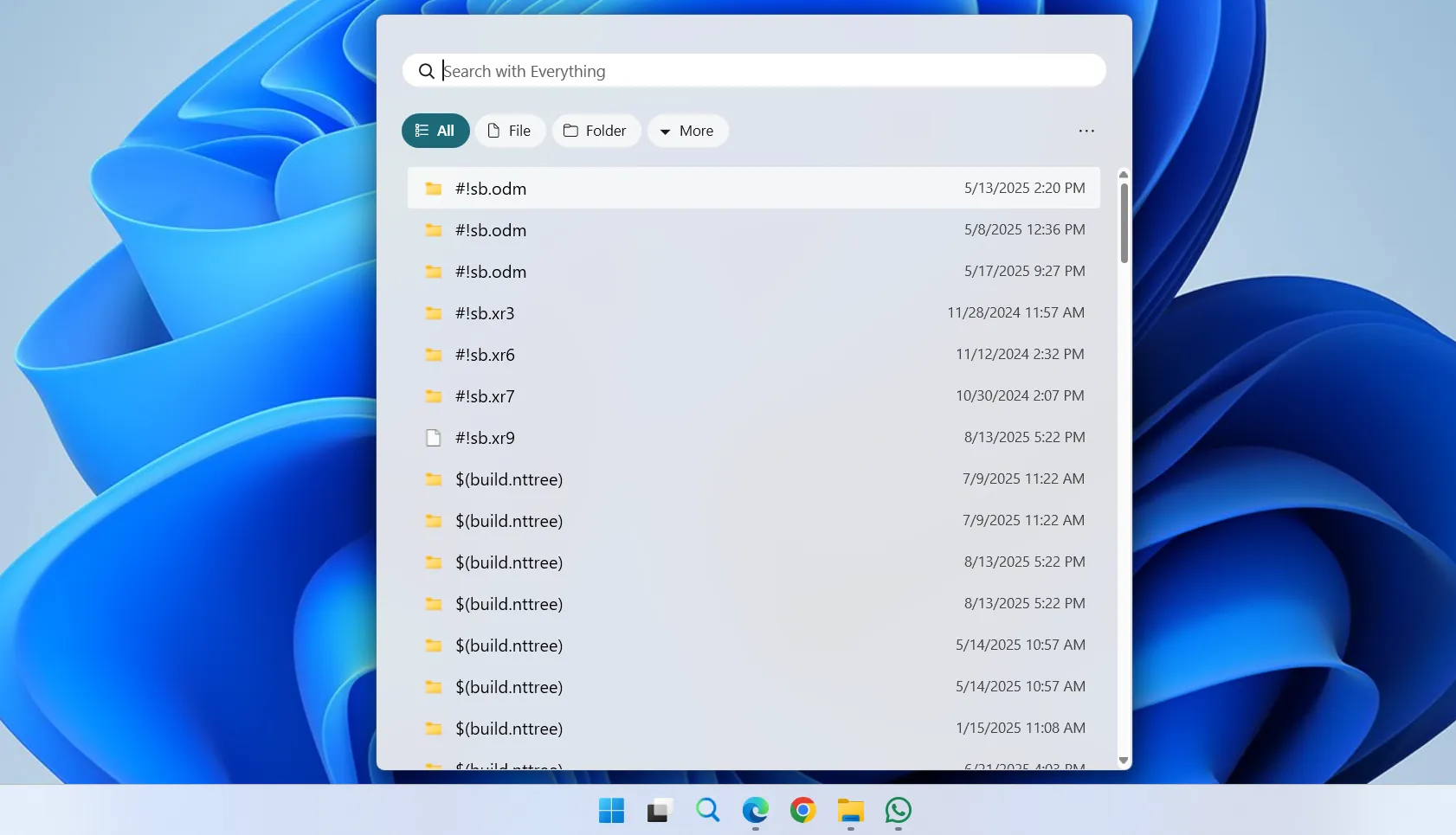 Everything search on Windows 11 taskbar