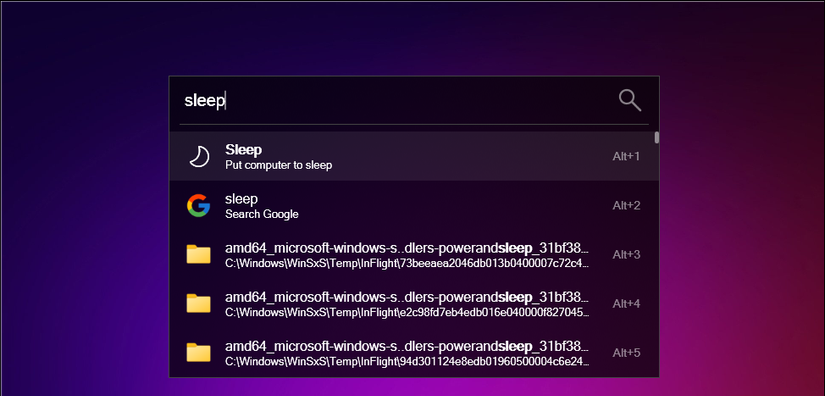 Flow Launcher YouTube plugin search results for sleep