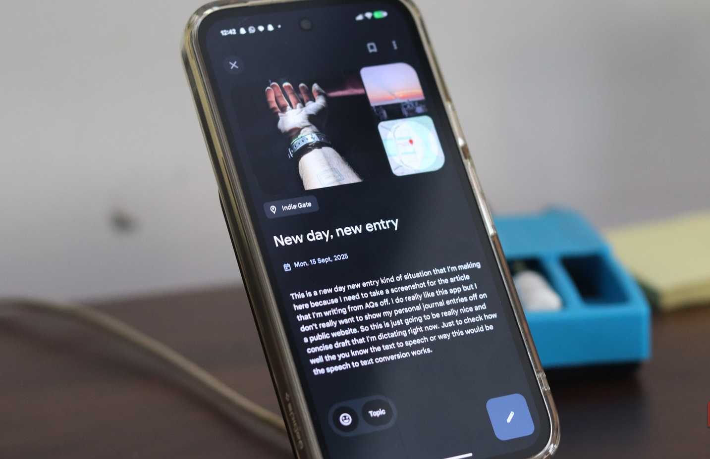 مدخلة يومية في تطبيق Google Journal.