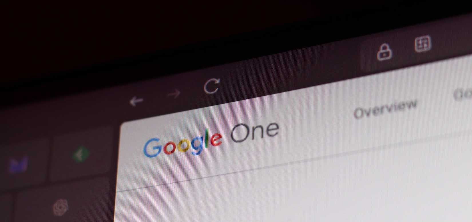 Google One مفتوح في متصفح الويب