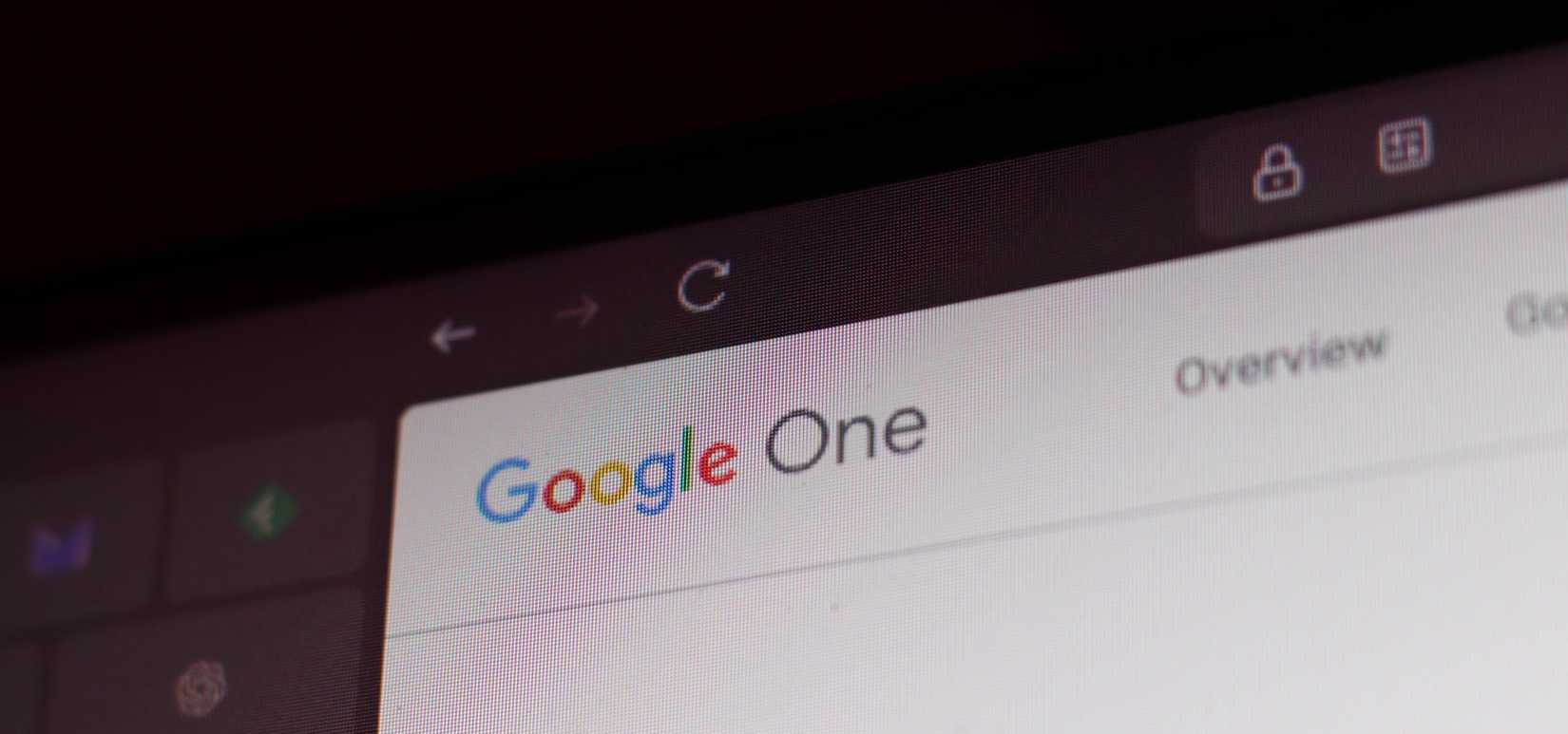 Google One مفتوح في متصفح الويب