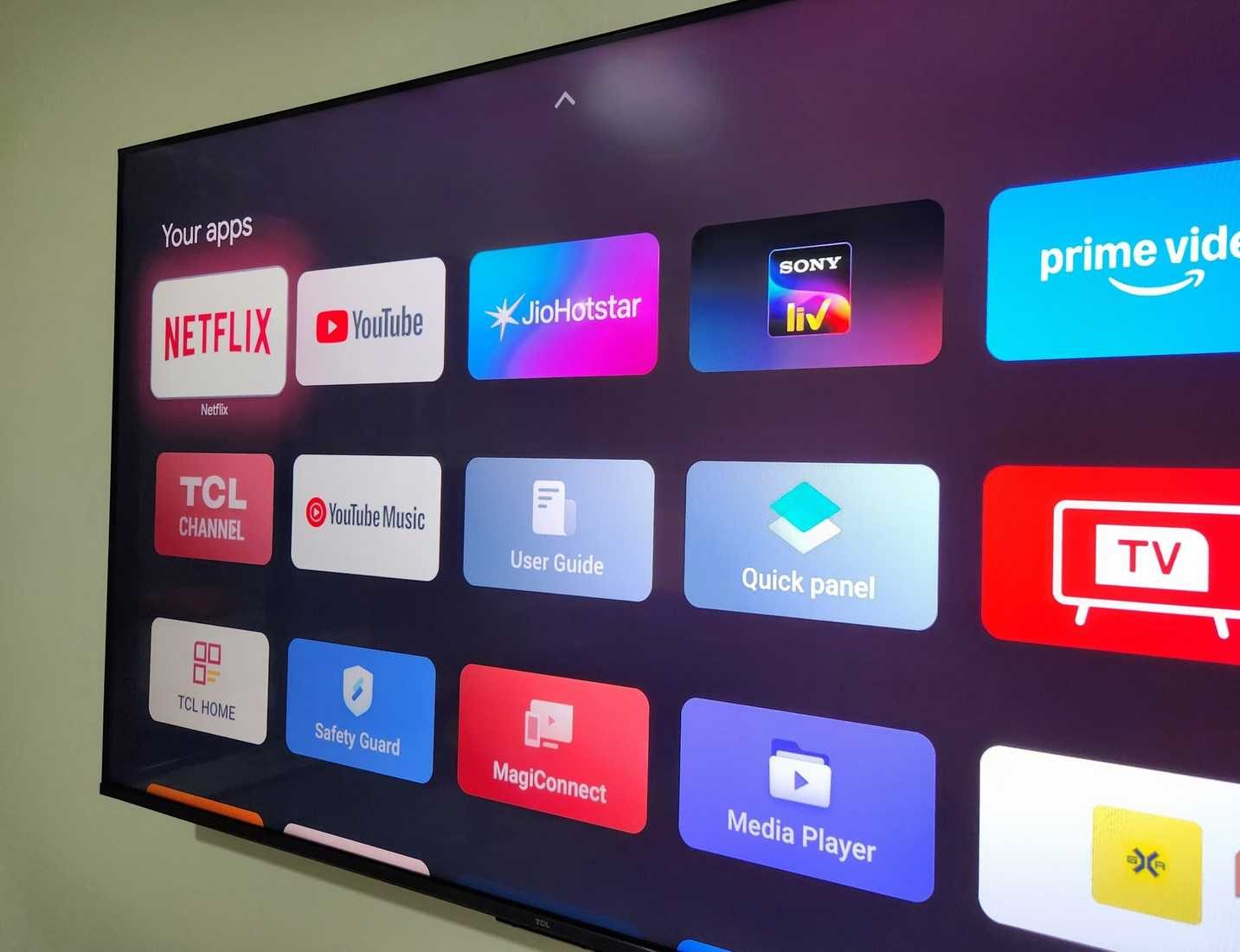 Google TV with apps only mode home screen