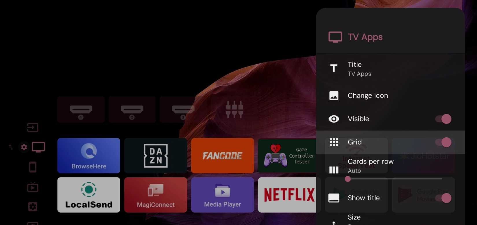 Grid layout option in Projectivy launcher