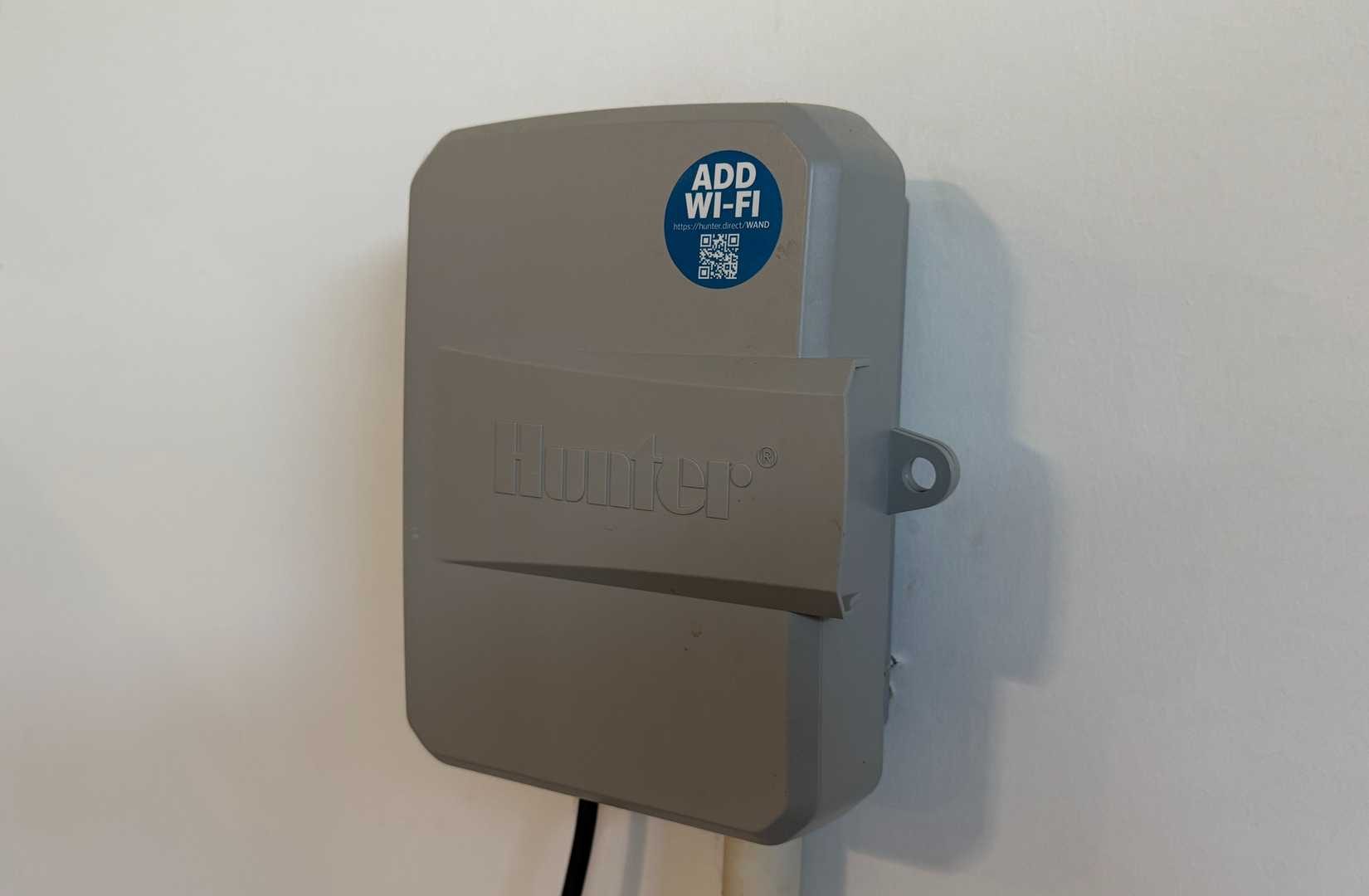 hunter hydrawise sprinkler controller with cover closed