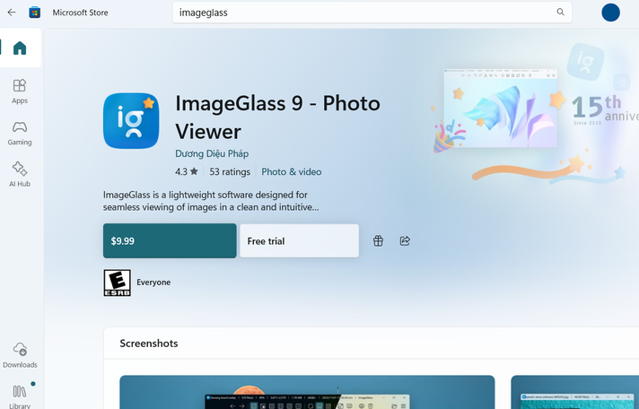 تطبيق ImageGlass في متجر Microsoft