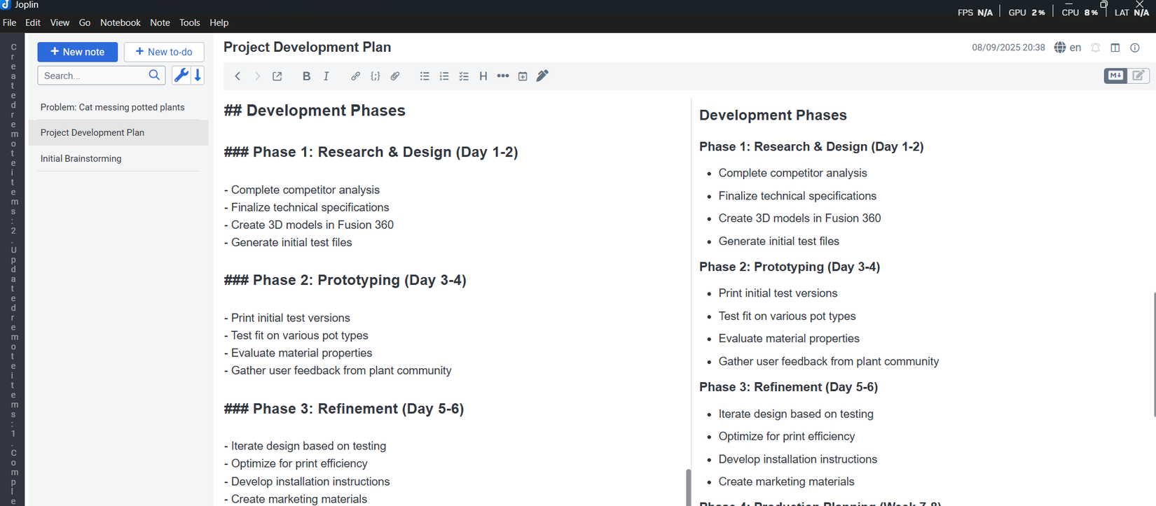 محرر وعارض Joplin mark down