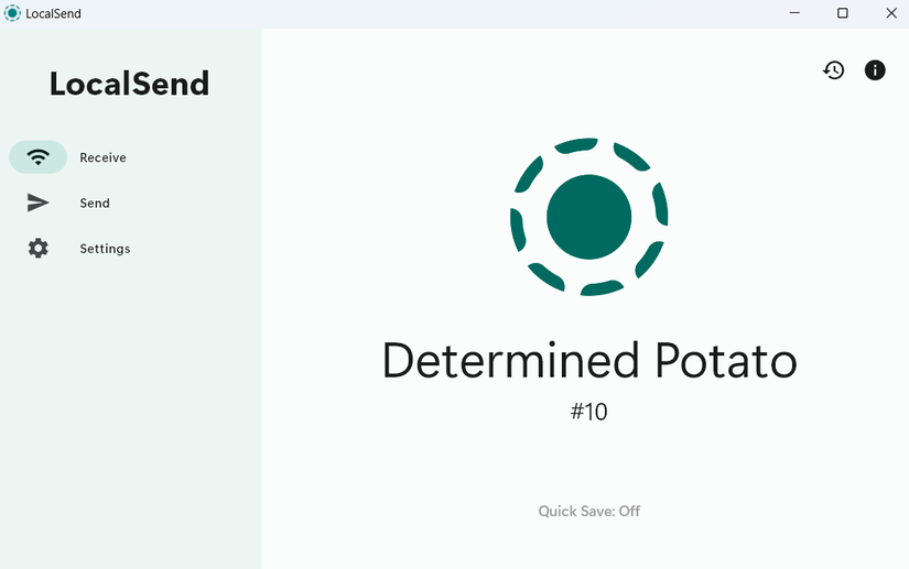 تطبيق LocalSend على سطح مكتب Windows