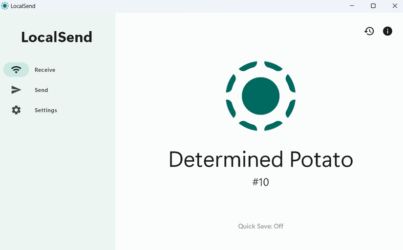 LocalSend app on Windows PC