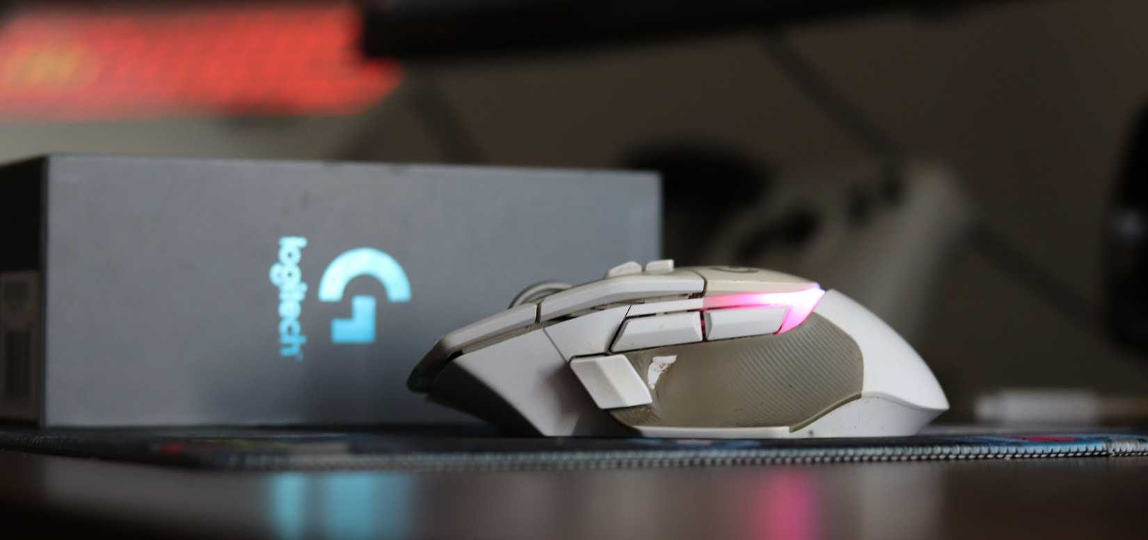 Side profile of Logitech G502X Plus.