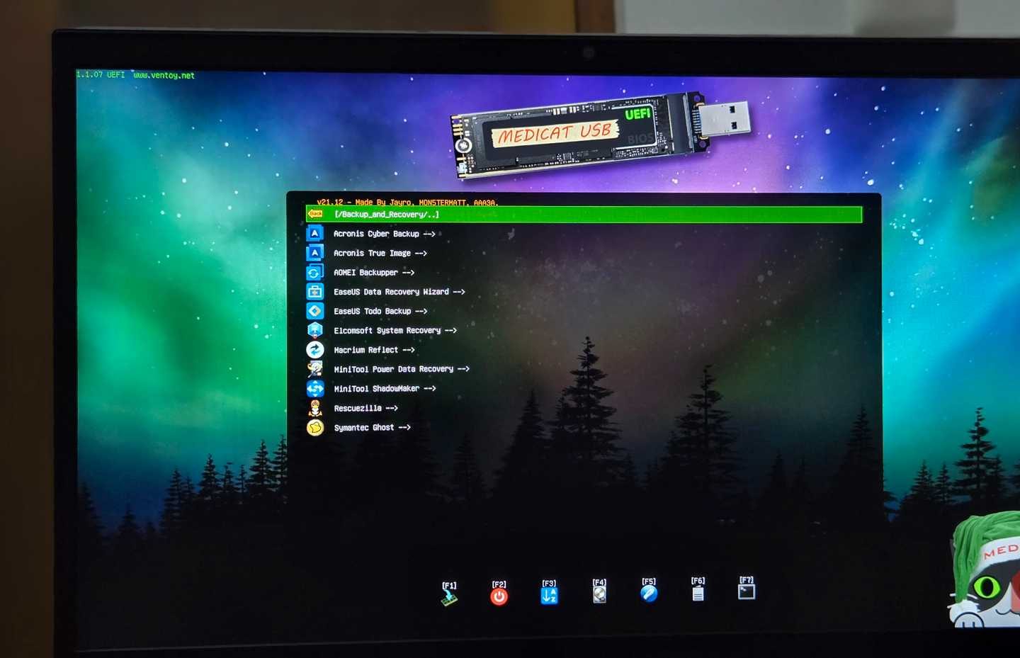 Medicate boot menu and recovery options