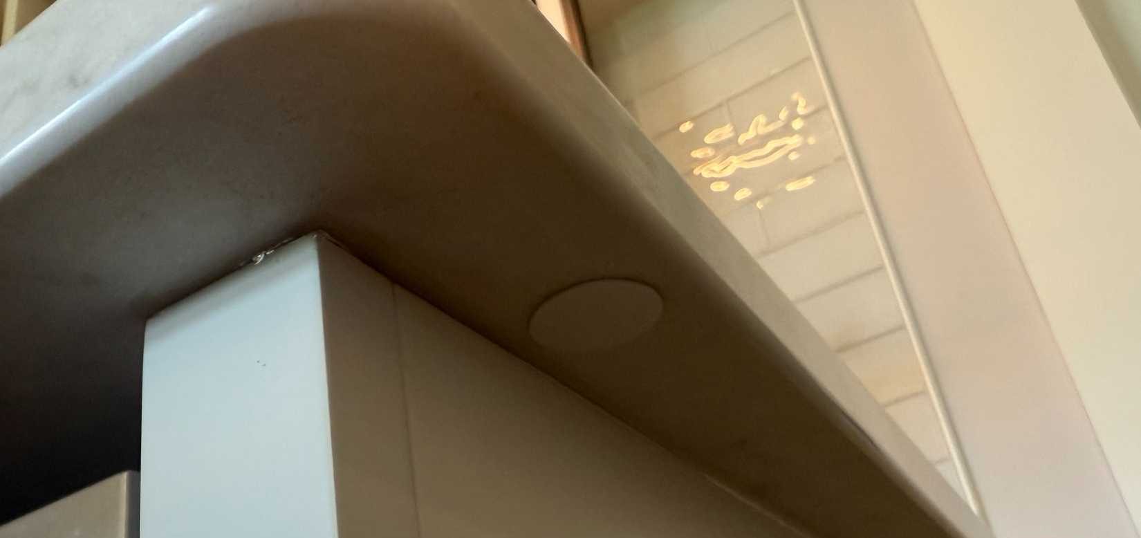 white nfc tag under kitchen counter