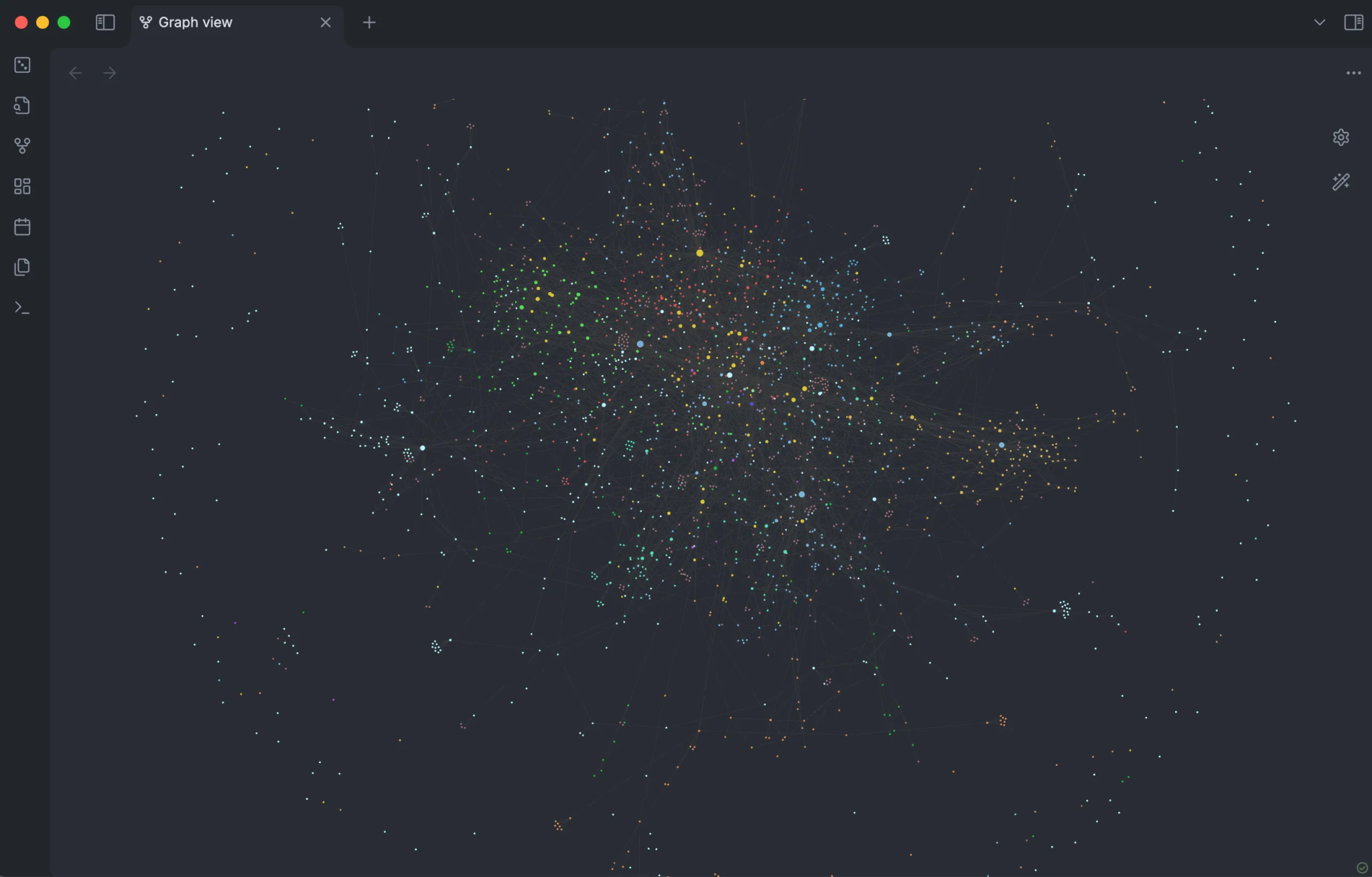 Obsidian vault showing graph view on macOS