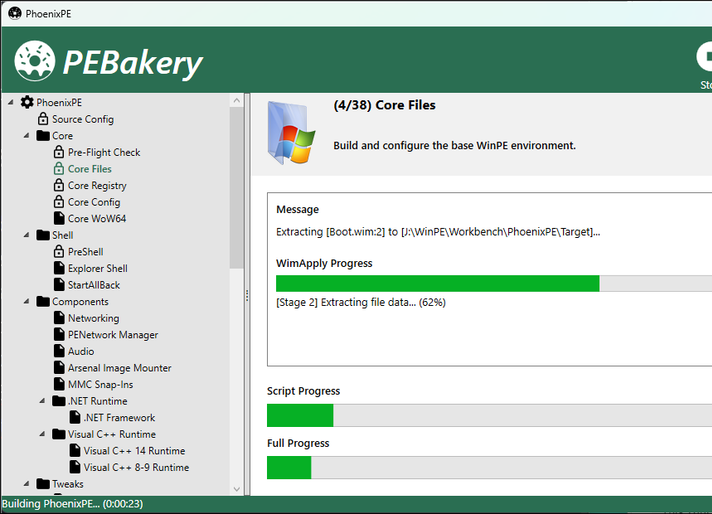 PhoenixPE creating a WinPE