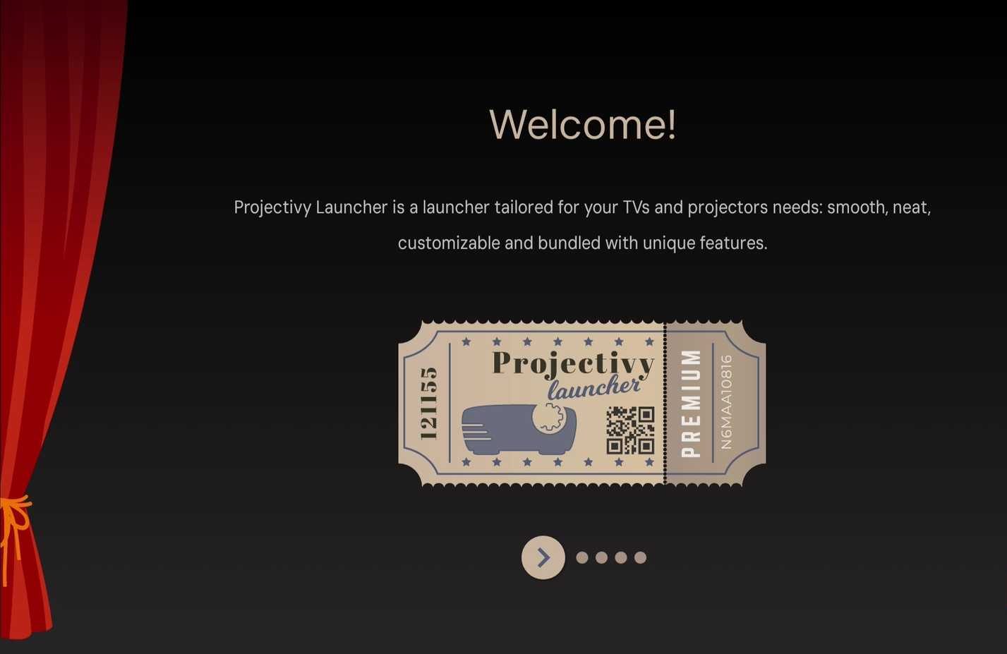 Projectivity launcher setup on TV