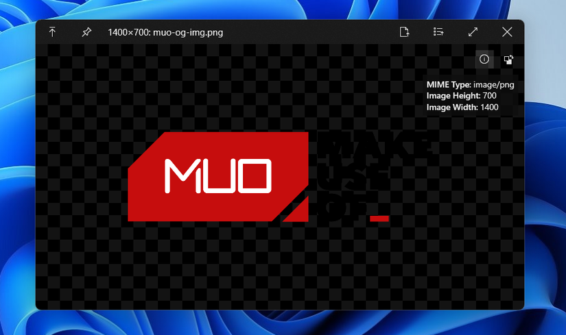 صورة مفتوحة في معاينة QuickLook