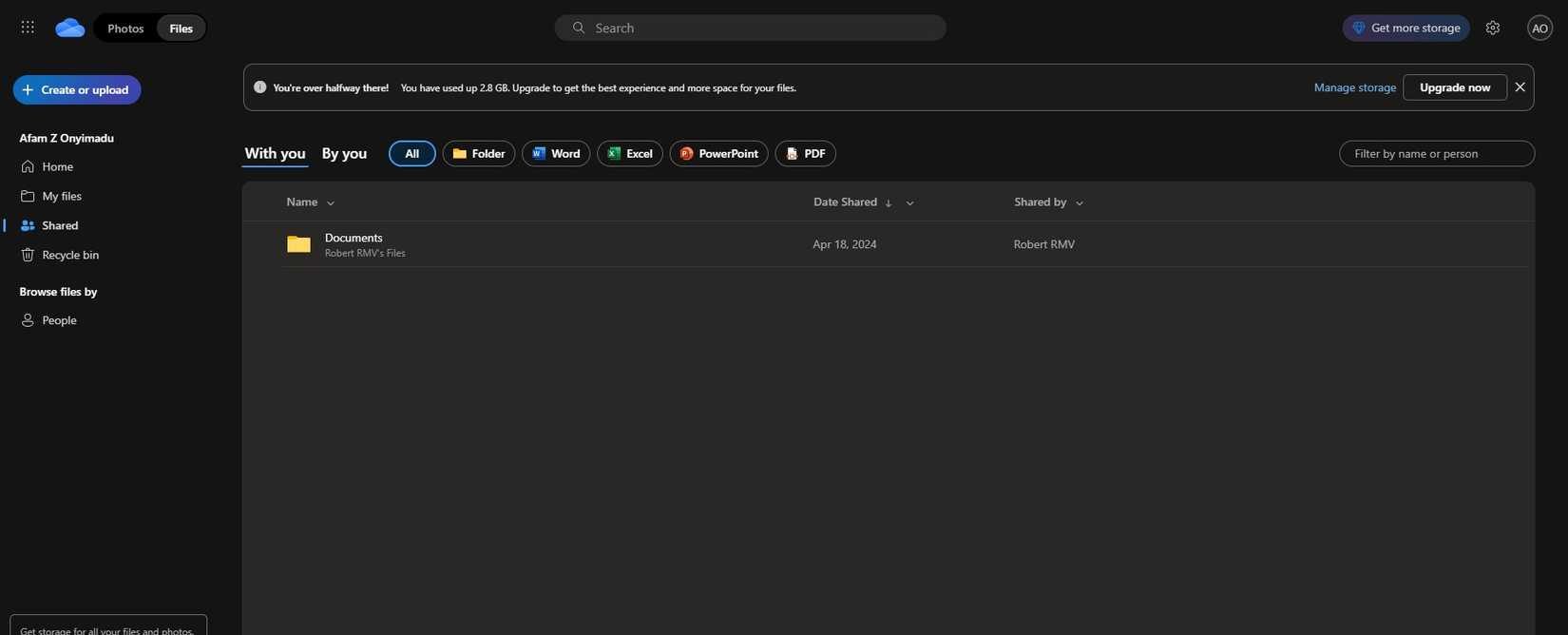 Shared files on OneDrive