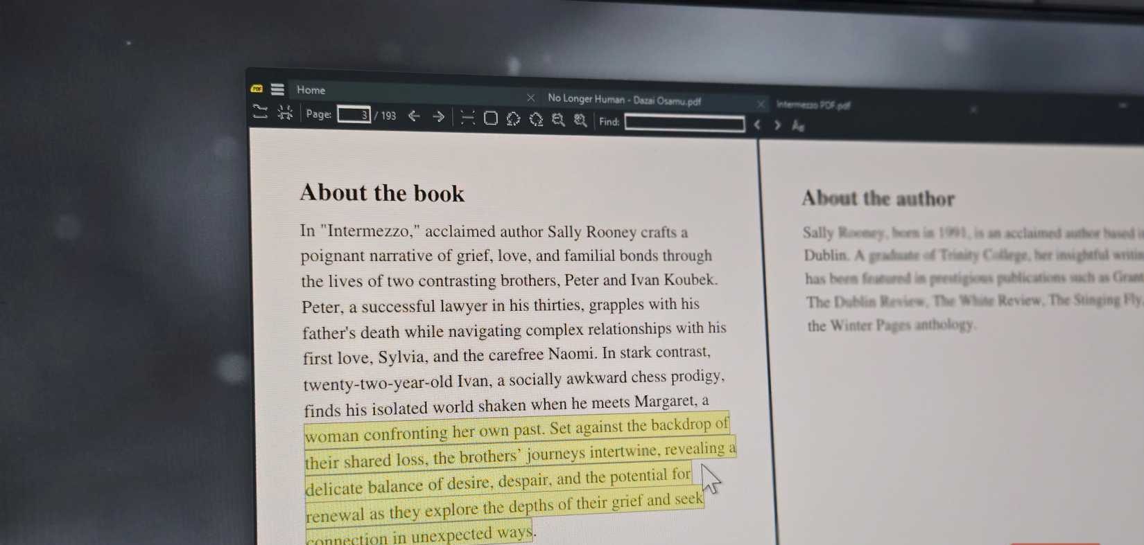 Sumatra PDF مفتوح على شاشة