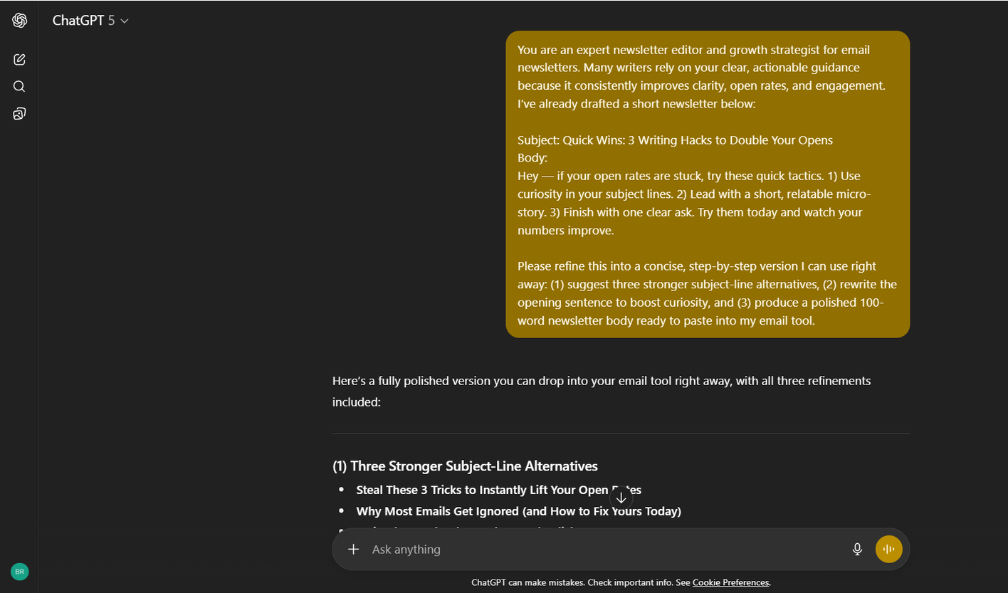The Expert Mentor prompt.