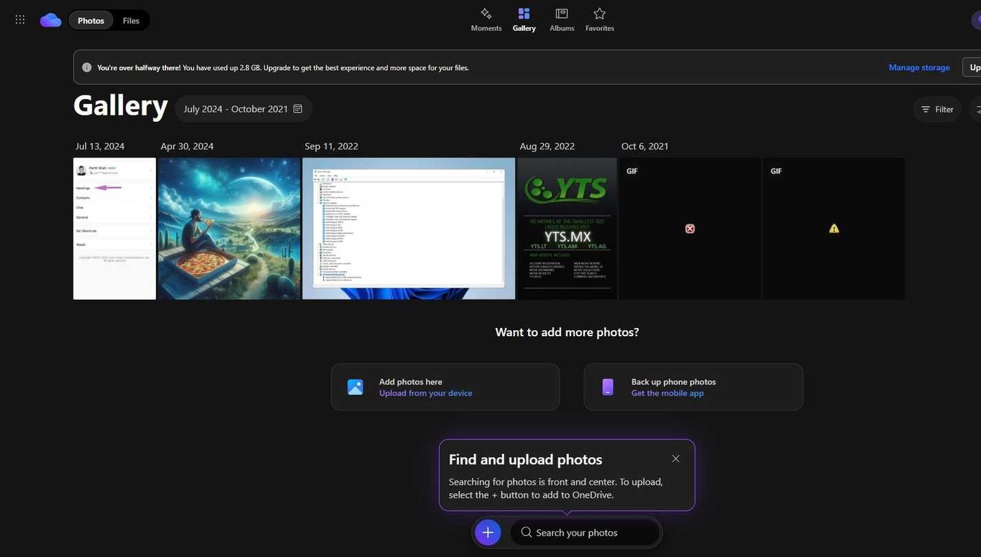Uploaded photos on OneDrive