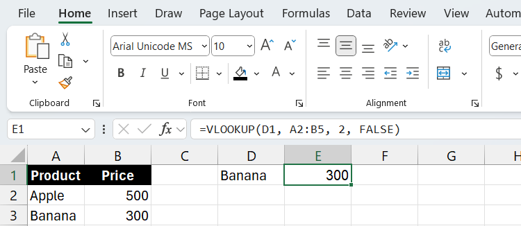 استخدام دالة VLOOKUP في Excel