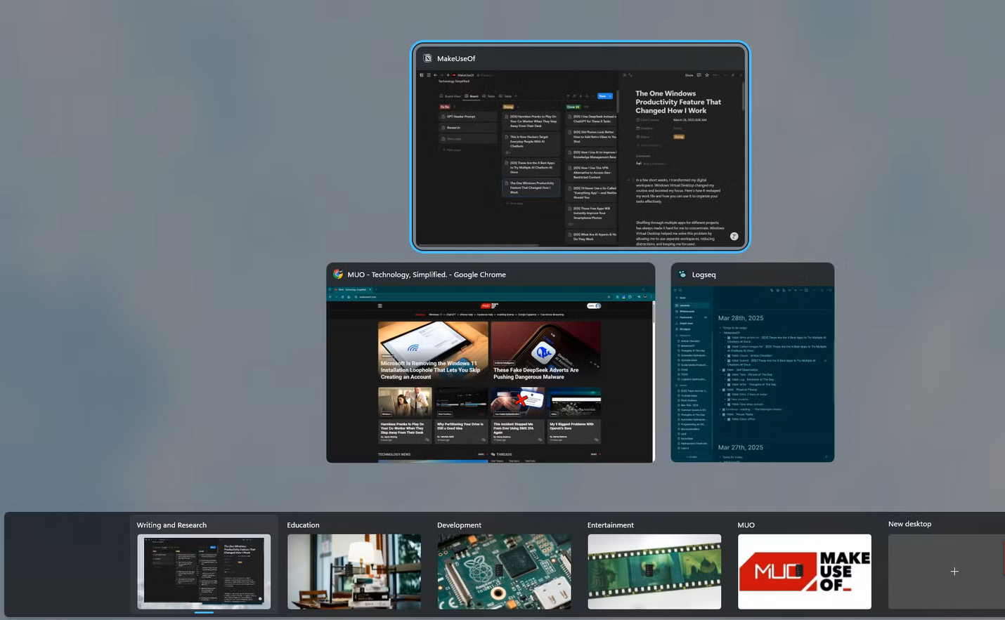 Windows 11 virtual desktop