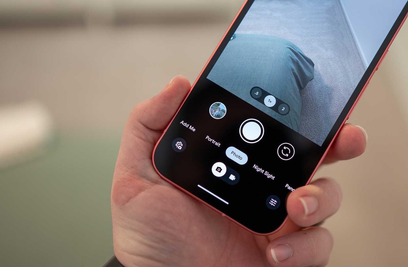 Camera controls on the Google Pixel 9a.