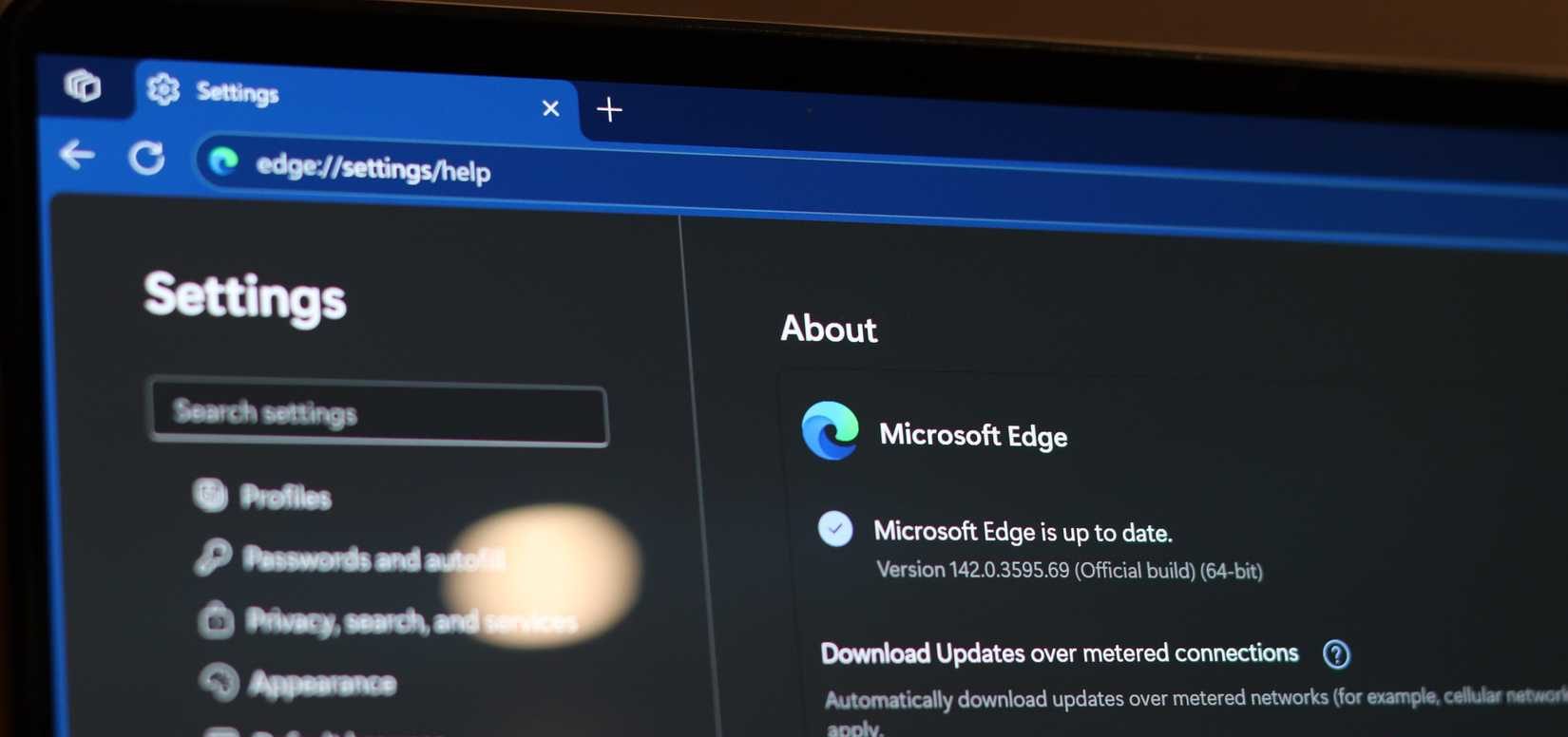 Microsoft Edge يعمل على نظام Windows 11.
