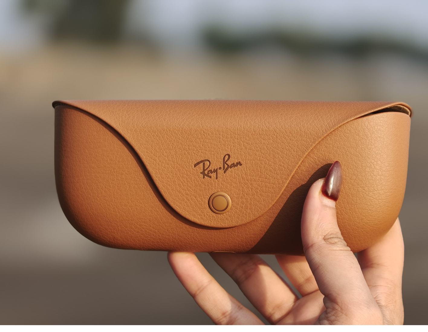 Meta Ray-Ban smart glasses' brown charging case