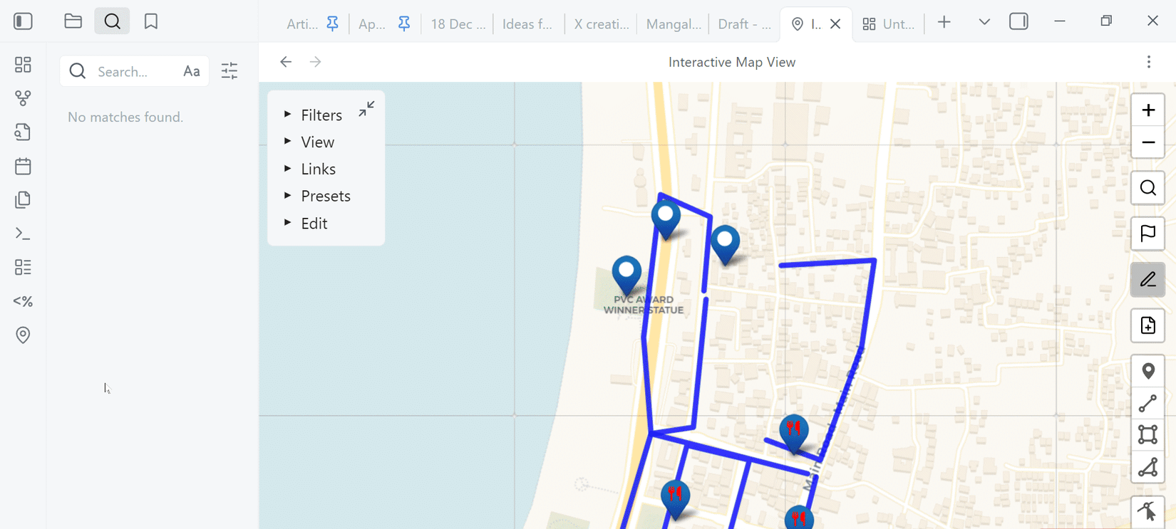 إضافة علامات مخصصة للوسوم في إضافة Map View لـ Obsidian