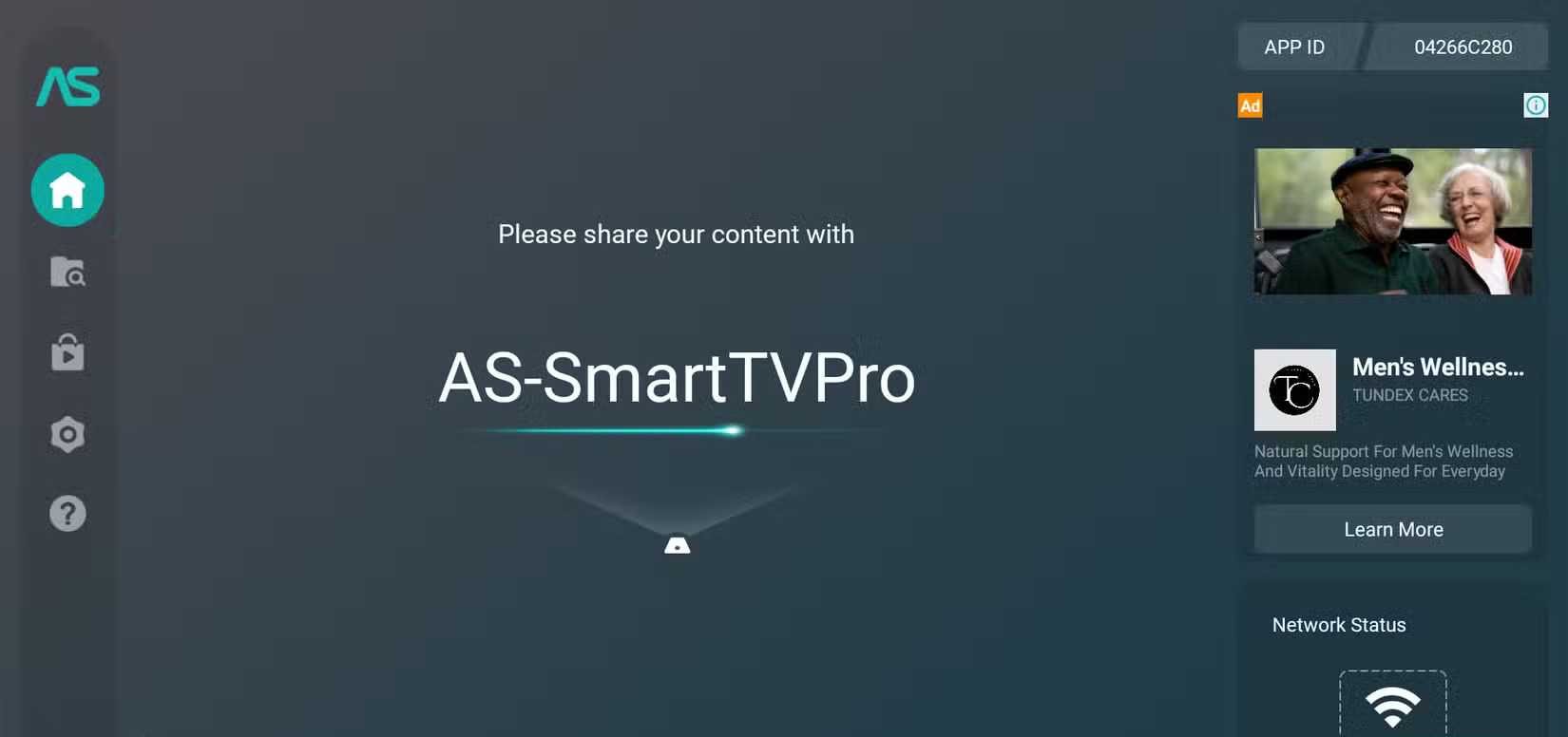 تطبيق AirScreen جاهز للعرض.