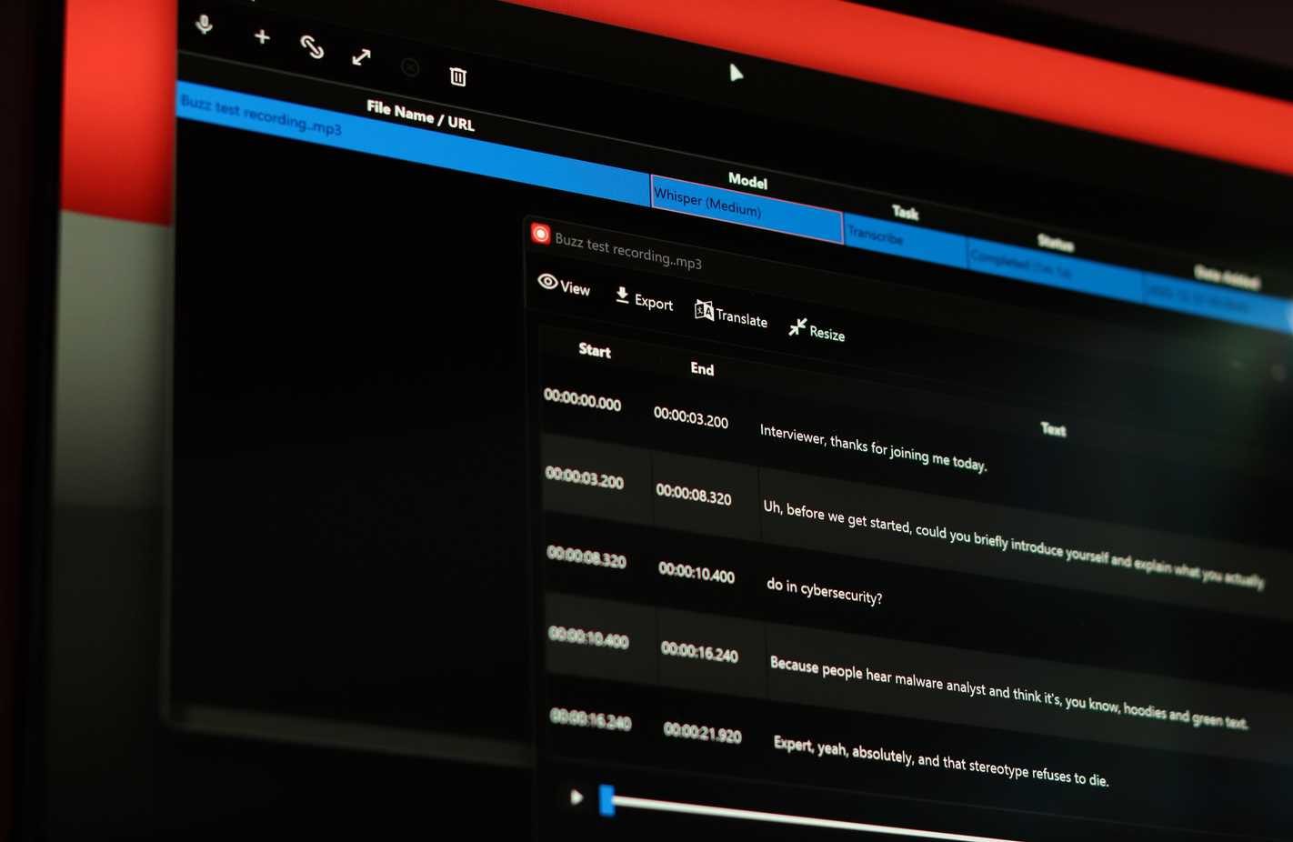 لقطة مقربة لعارض نسخ Buzz.