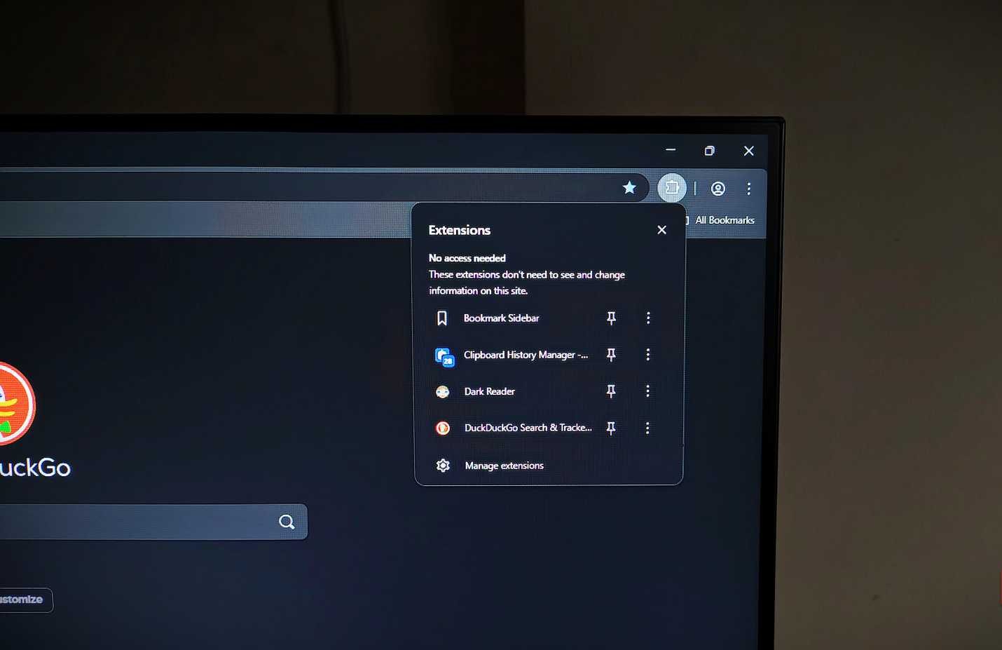 قائمة منسدلة لإضافات متصفح Chrome مع إضافات مفتوحة المصدر مدرجة.