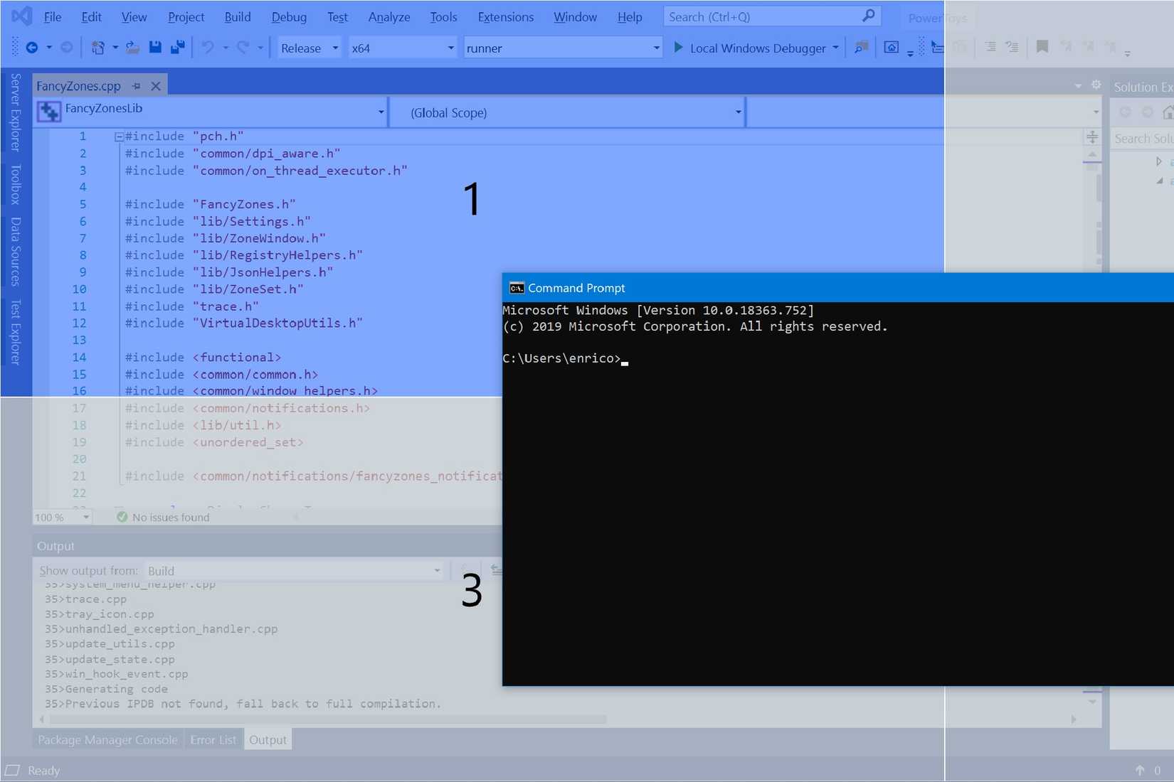 التقاط FancyZones
