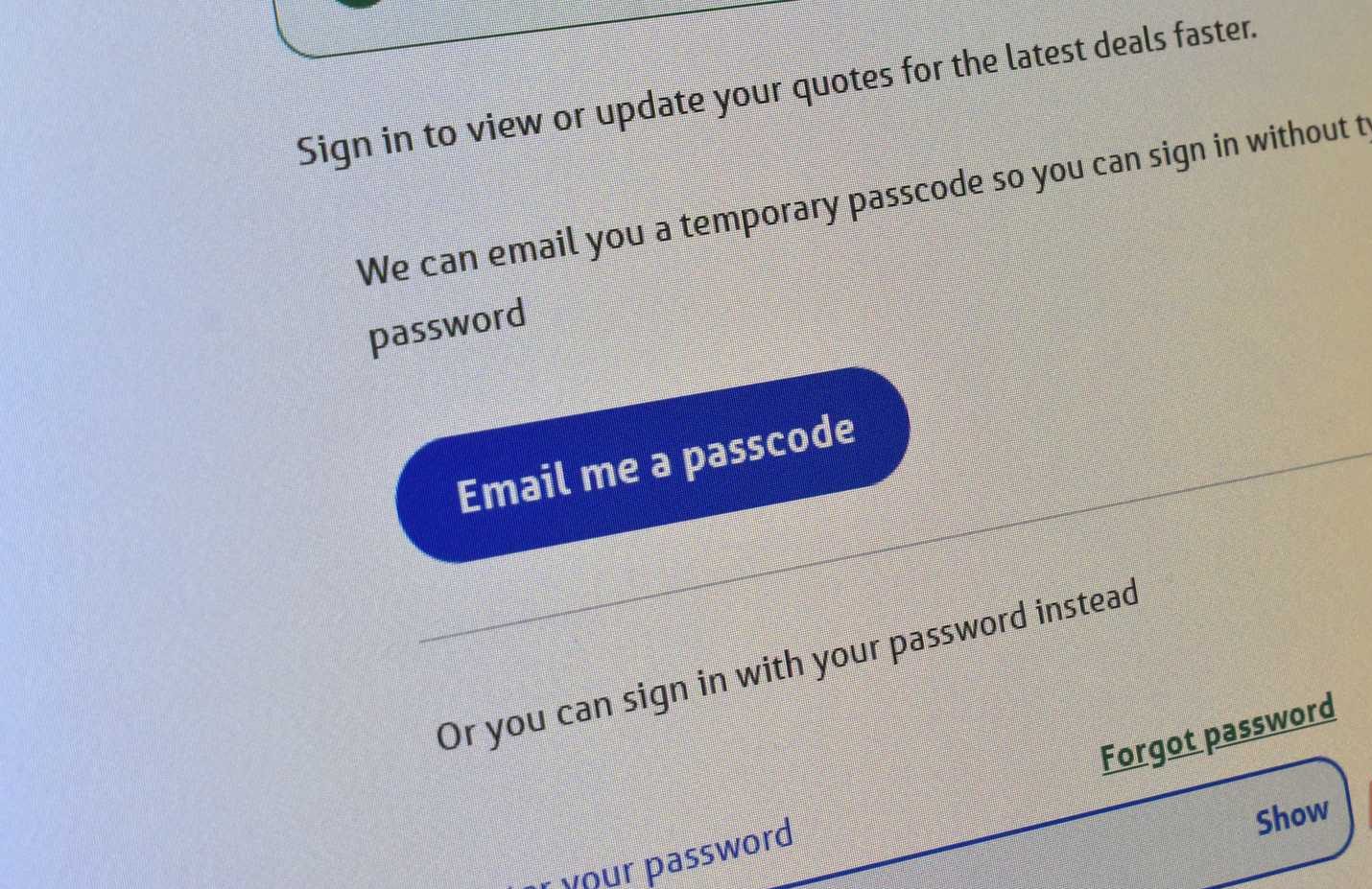 صفحة تسجيل الدخول برابط سحري