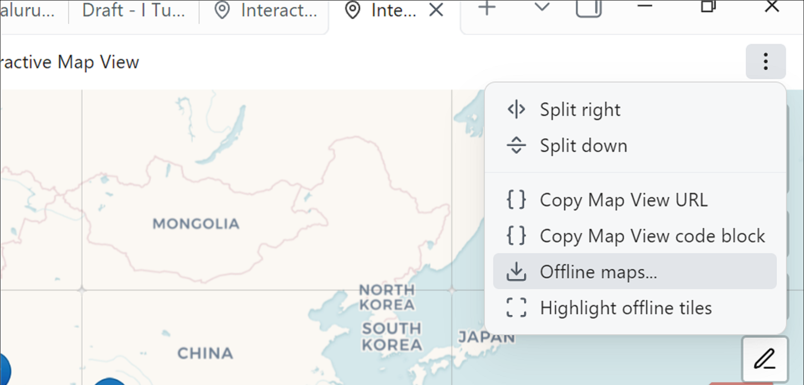 المزيد من الخيارات لمكون Map View الإضافي في Obsidian