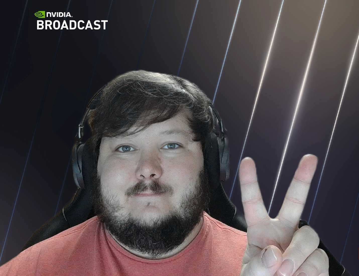 A photo of myself with a replaced background via NVIDIA Broadcast