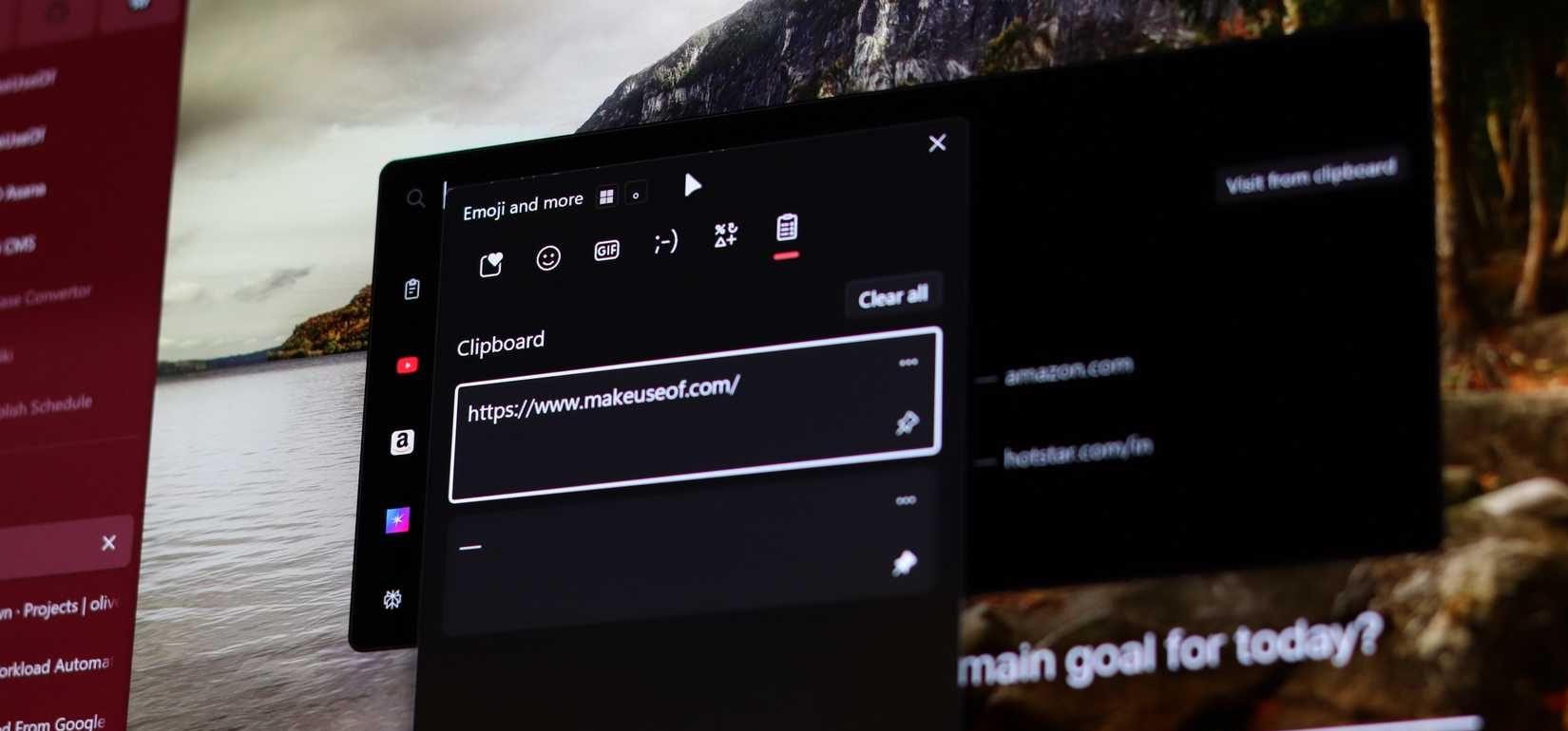 سجل حافظة Windows يعمل في متصفح Zen.