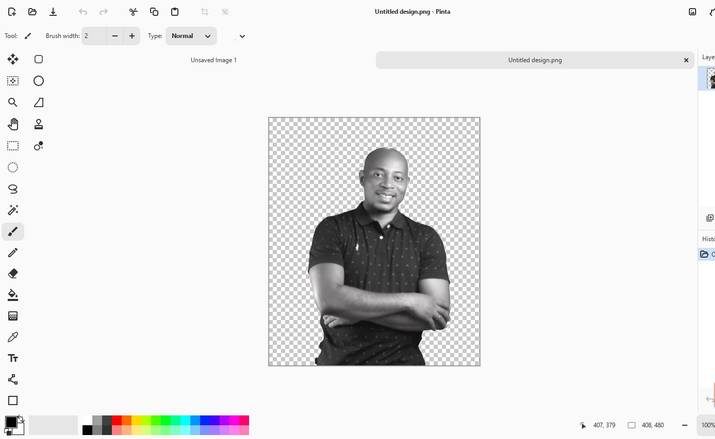 العمل مع طبقات Pinta