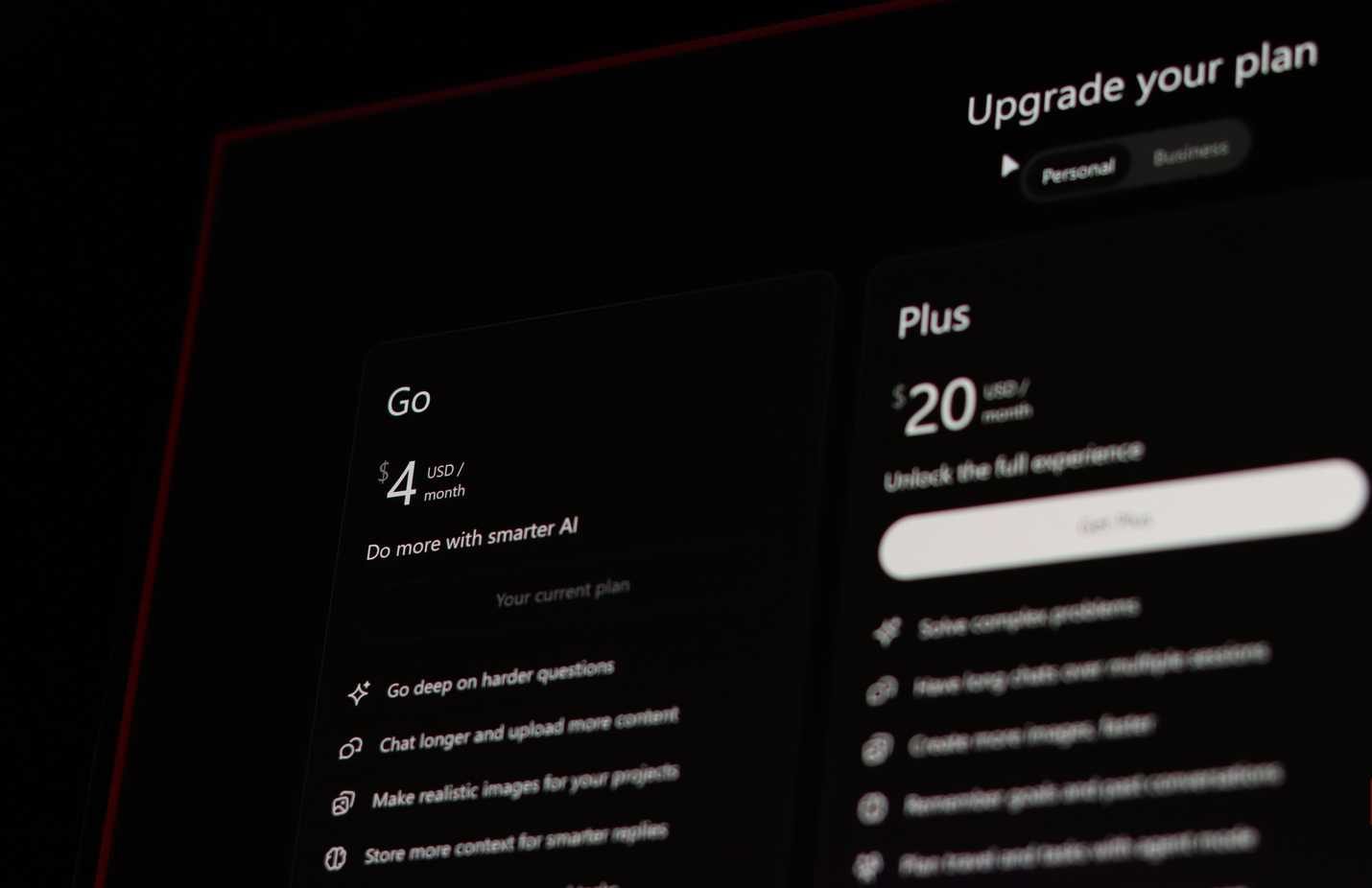 ChatGPT Go price comparions.